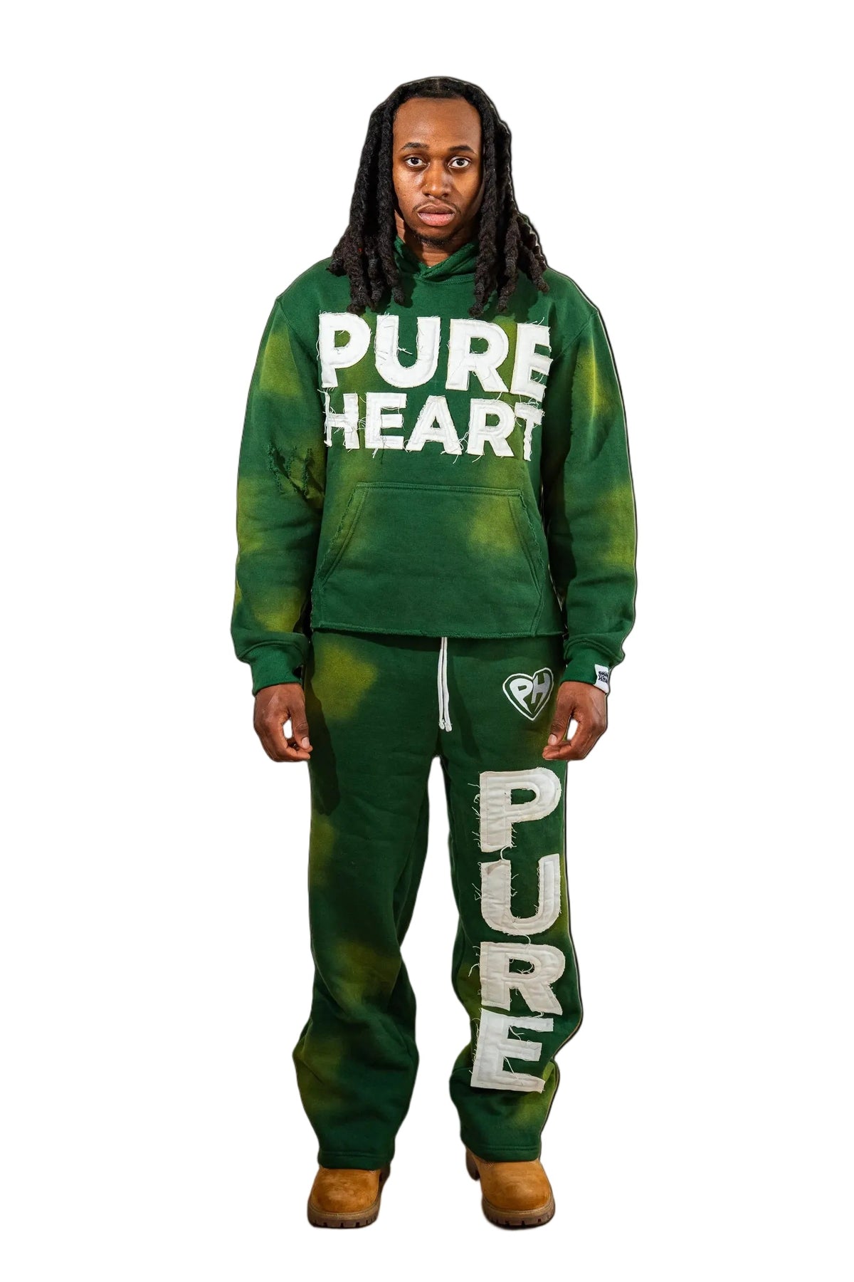 'Distressed' Sweatsuit Green
