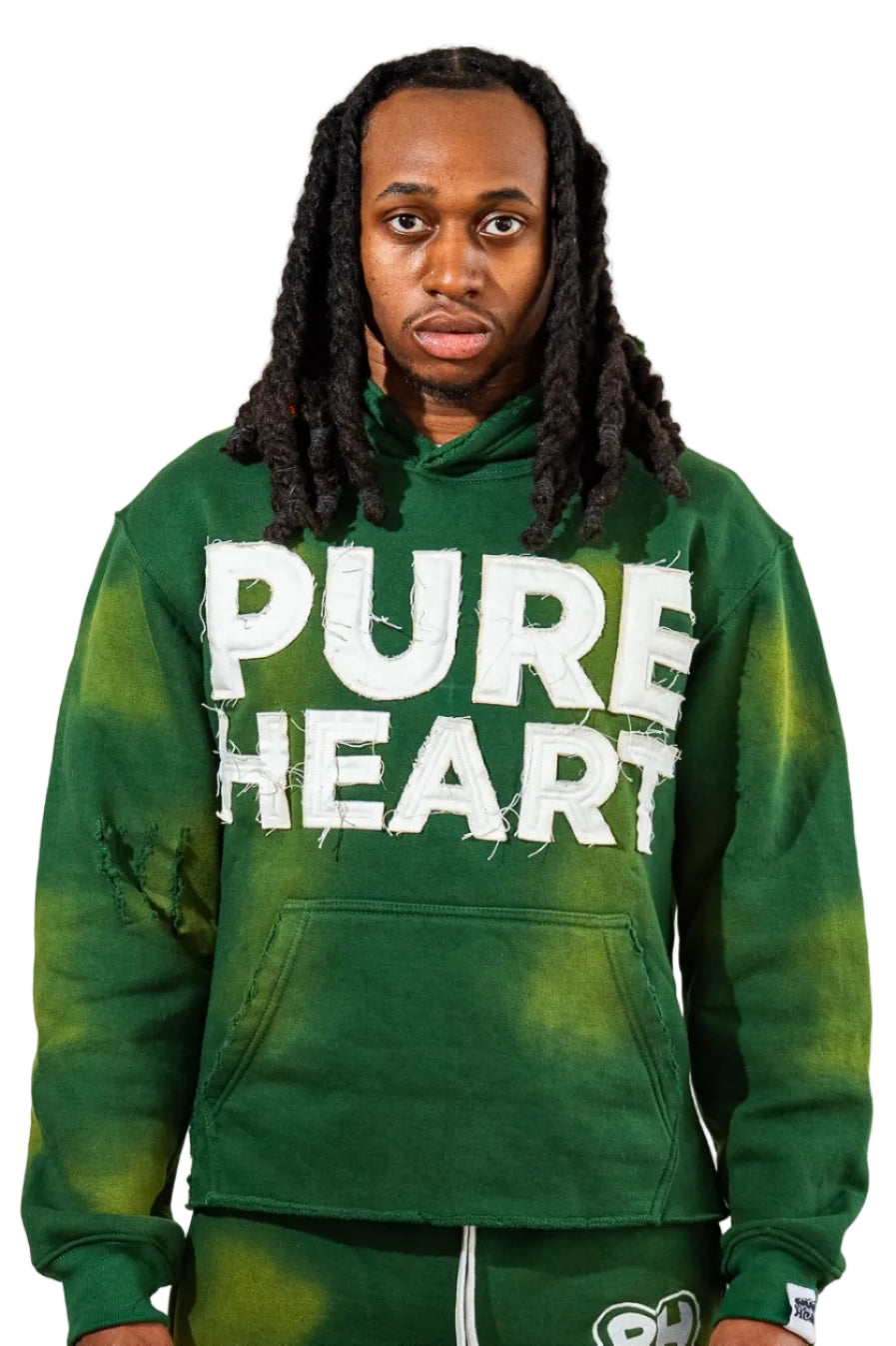 'Distressed' Hoodie Green
