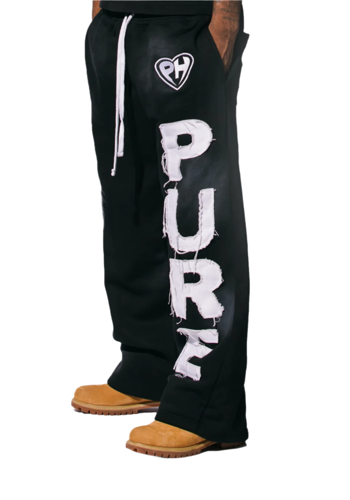 'Distressed' Sweatsuit Black